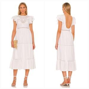 Tularosa Claudette Midi Dress in White XXS